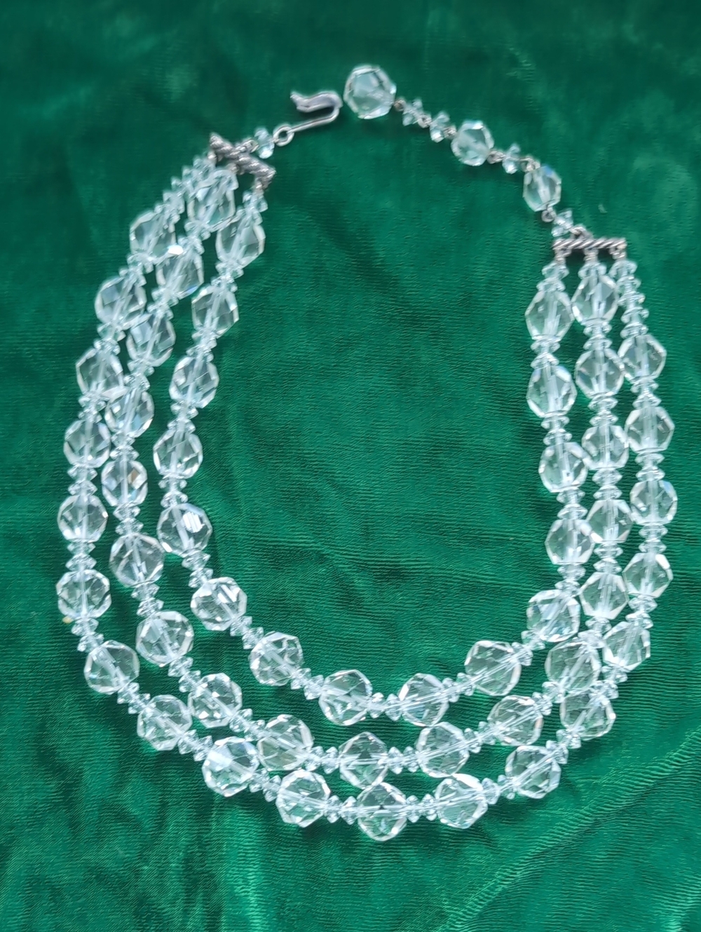 Clear Multi-Strand Crystal Necklace - Elegant Layered Sparkle